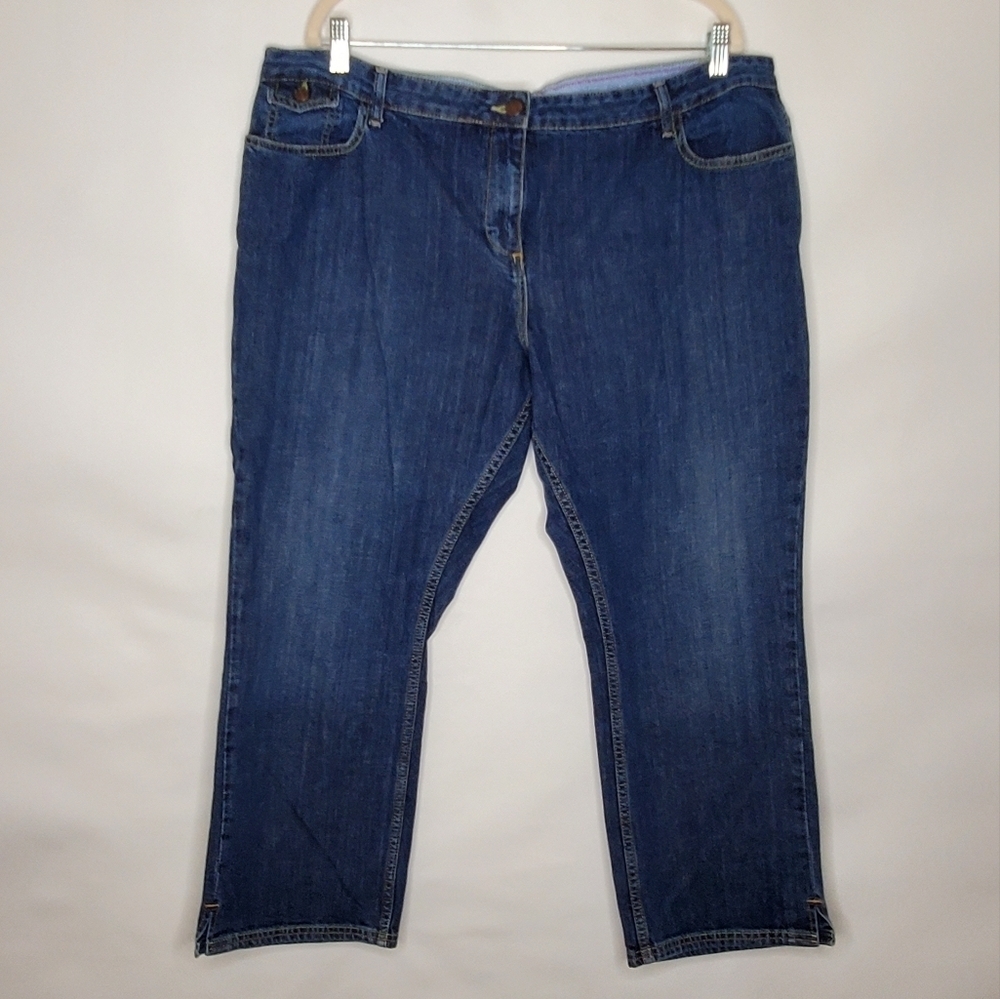 Boden Cropped‎ Straight Leg Jeans Size 18L Midrise Stretch Denim Casual Spring